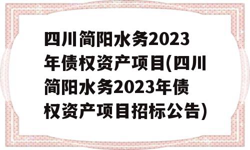 四川简阳水务2023年债权资产项目(四川简阳水务2023年债权资产项目招标公告)