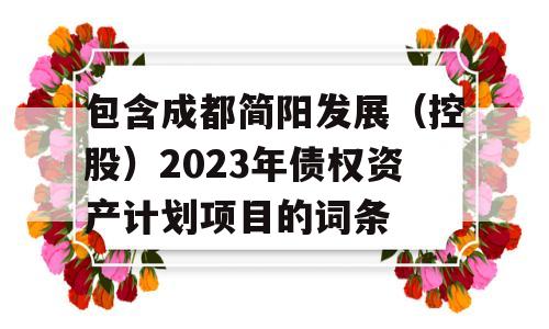 包含成都简阳发展（控股）2023年债权资产计划项目的词条