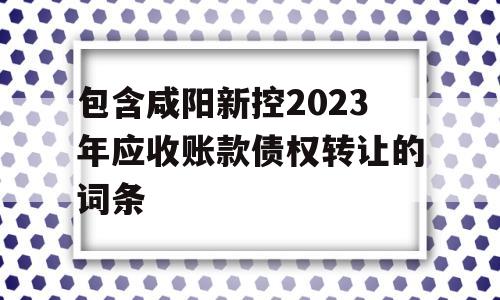 包含咸阳新控2023年应收账款债权转让的词条