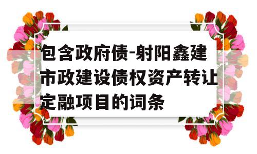 包含政府债-射阳鑫建市政建设债权资产转让定融项目的词条