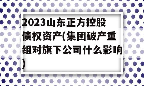 2023山东正方控股债权资产(集团破产重组对旗下公司什么影响)