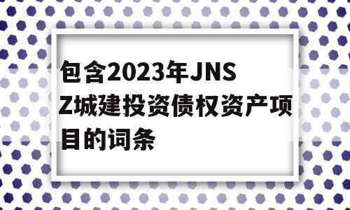 包含2023年JNSZ城建投资债权资产项目的词条