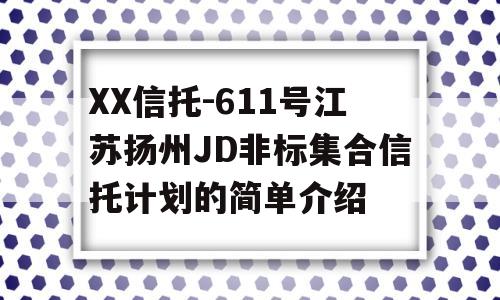 XX信托-611号江苏扬州JD非标集合信托计划的简单介绍