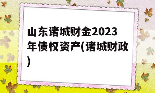 山东诸城财金2023年债权资产(诸城财政)