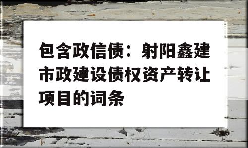 包含政信债：射阳鑫建市政建设债权资产转让项目的词条