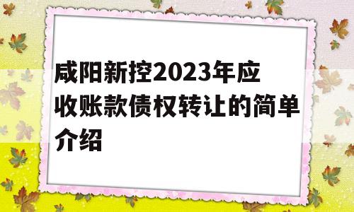 咸阳新控2023年应收账款债权转让的简单介绍