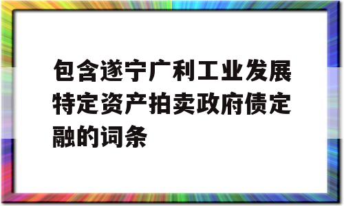 包含遂宁广利工业发展特定资产拍卖政府债定融的词条