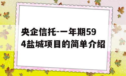 央企信托-一年期594盐城项目的简单介绍