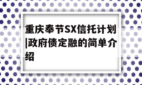 重庆奉节SX信托计划|政府债定融的简单介绍