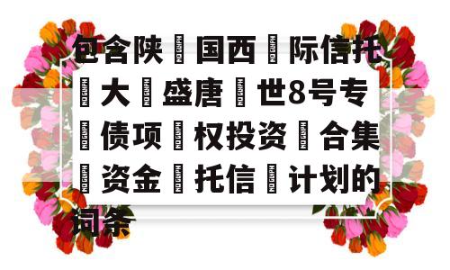 包含陕‮国西‬际信托•大‮盛唐‬世8号专‮债项‬权投资‮合集‬资金‮托信‬计划的词条