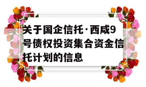 关于国企信托·西咸9号债权投资集合资金信托计划的信息