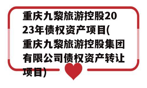 重庆九黎旅游控股2023年债权资产项目(重庆九黎旅游控股集团有限公司债权资产转让项目)