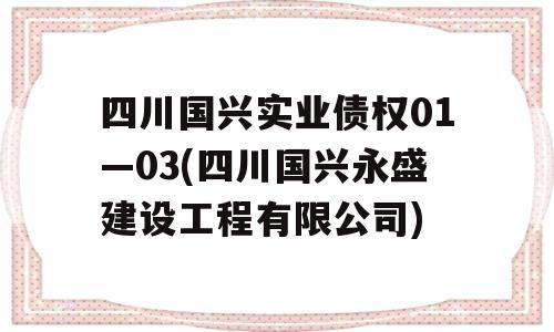 四川国兴实业债权01—03(四川国兴永盛建设工程有限公司)