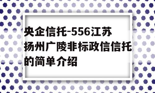 央企信托-556江苏扬州广陵非标政信信托的简单介绍