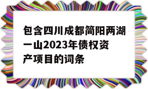 包含四川成都简阳两湖一山2023年债权资产项目的词条