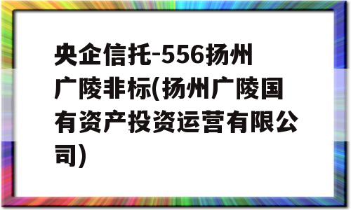 央企信托-556扬州广陵非标(扬州广陵国有资产投资运营有限公司)