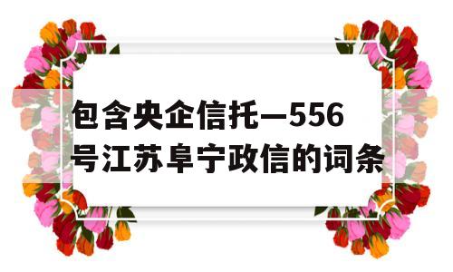 包含央企信托—556号江苏阜宁政信的词条