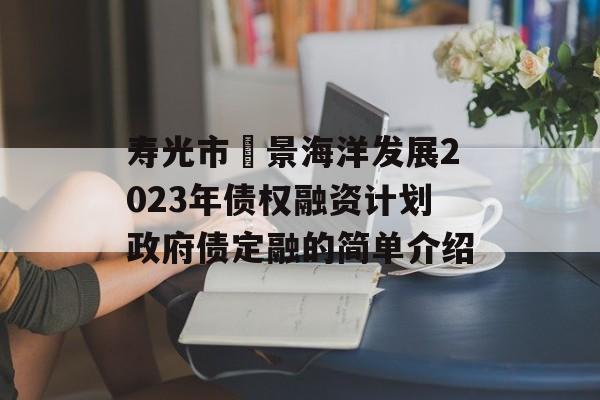 寿光市昇景海洋发展2023年债权融资计划政府债定融的简单介绍