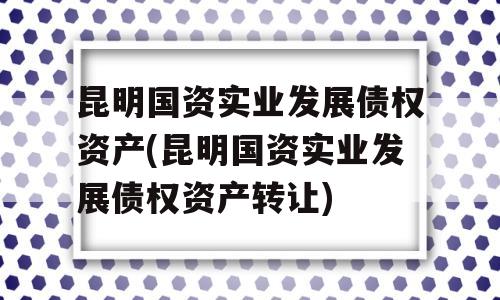 昆明国资实业发展债权资产(昆明国资实业发展债权资产转让)