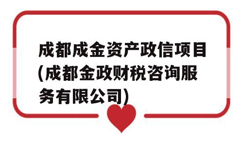 成都成金资产政信项目(成都金政财税咨询服务有限公司)