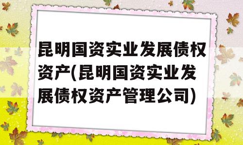 昆明国资实业发展债权资产(昆明国资实业发展债权资产管理公司)