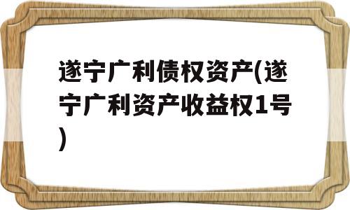 遂宁广利债权资产(遂宁广利资产收益权1号)