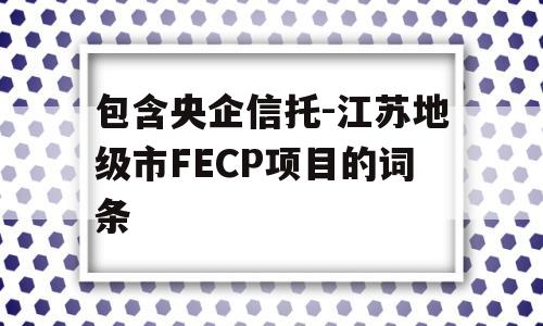 包含央企信托-江苏地级市FECP项目的词条