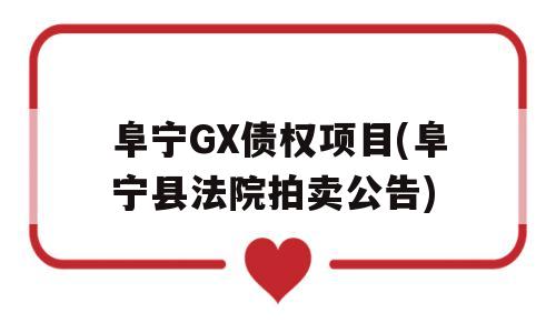 阜宁GX债权项目(阜宁县法院拍卖公告)