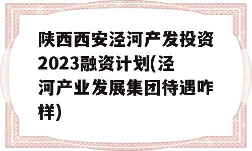 陕西西安泾河产发投资2023融资计划(泾河产业发展集团待遇咋样)