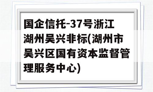 国企信托-37号浙江湖州吴兴非标(湖州市吴兴区国有资本监督管理服务中心)