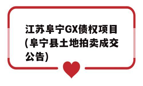 江苏阜宁GX债权项目(阜宁县土地拍卖成交公告)