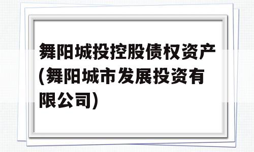 舞阳城投控股债权资产(舞阳城市发展投资有限公司)