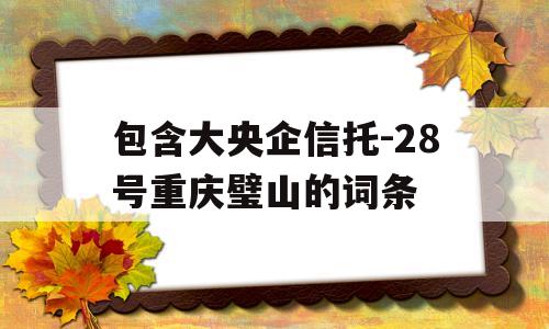 包含大央企信托-28号重庆璧山的词条