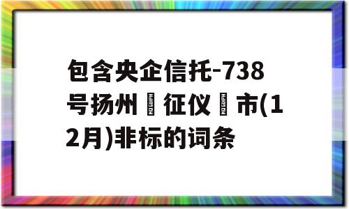 包含央企信托-738号扬州‮征仪‬市(12月)非标的词条