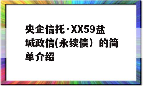 央企信托·XX59盐城政信(永续债）的简单介绍