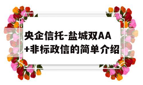 央企信托-盐城双AA+非标政信的简单介绍