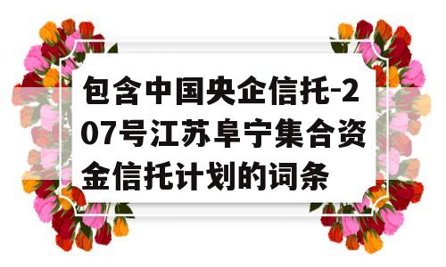 包含中国央企信托-207号江苏阜宁集合资金信托计划的词条