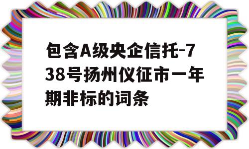 包含A级央企信托-738号扬州仪征市一年期非标的词条