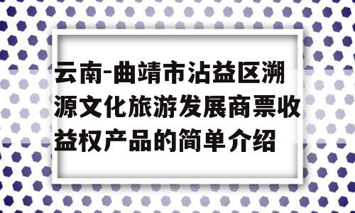 云南-曲靖市沾益区溯源文化旅游发展商票收益权产品的简单介绍